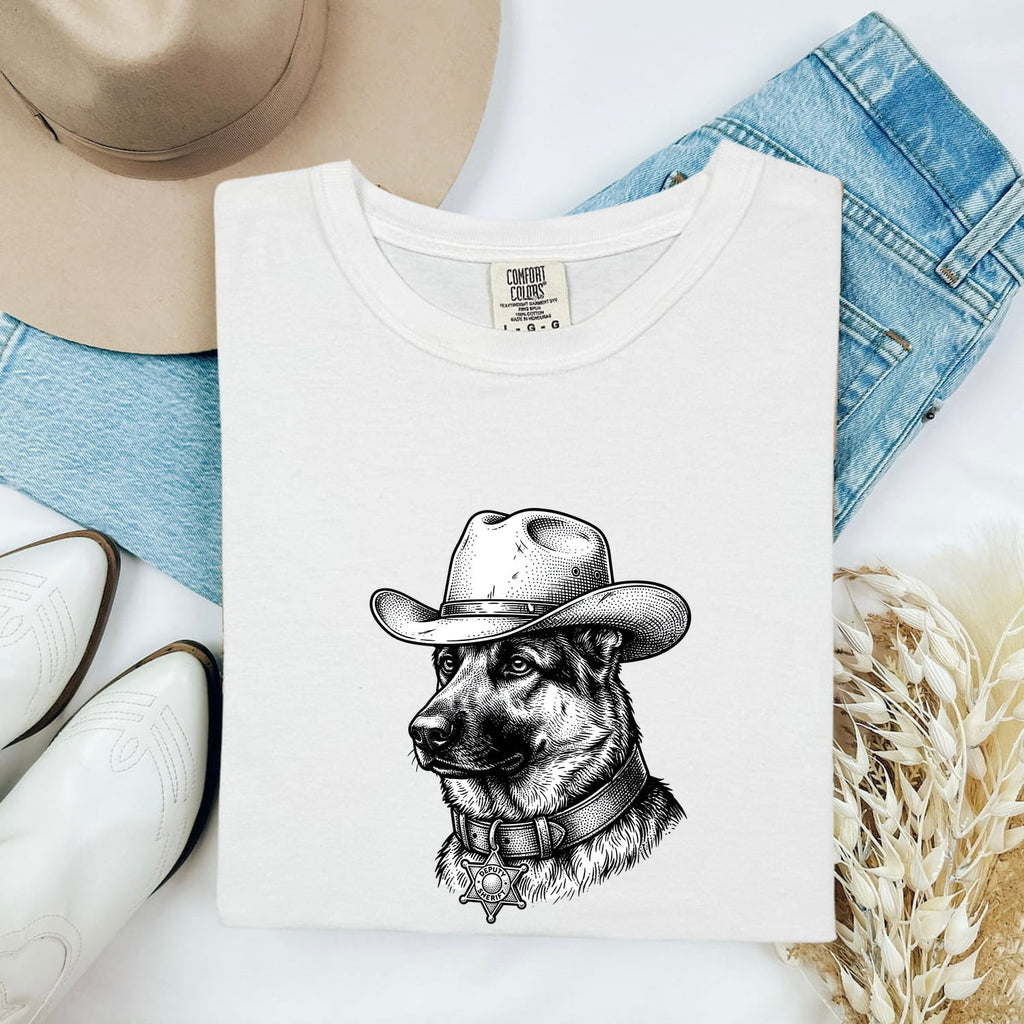 German Shepherd Cowboy T-Shirt – Western Dog Lover Tee