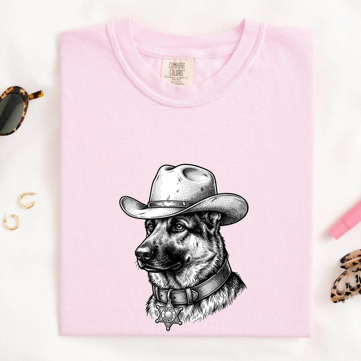 German Shepherd Cowboy T-Shirt – Western Dog Lover Tee