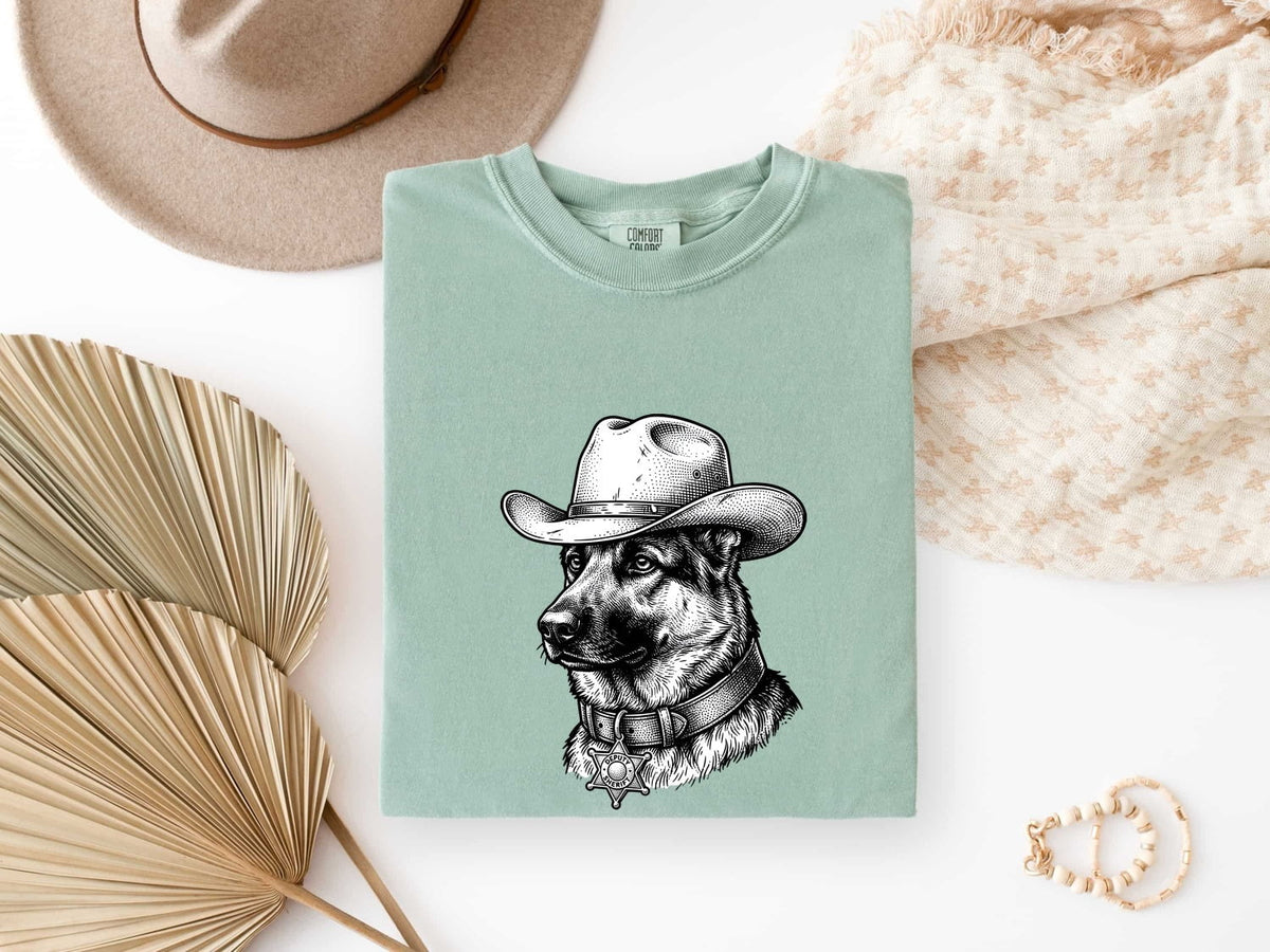 German Shepherd Cowboy T-Shirt – Western Dog Lover Tee
