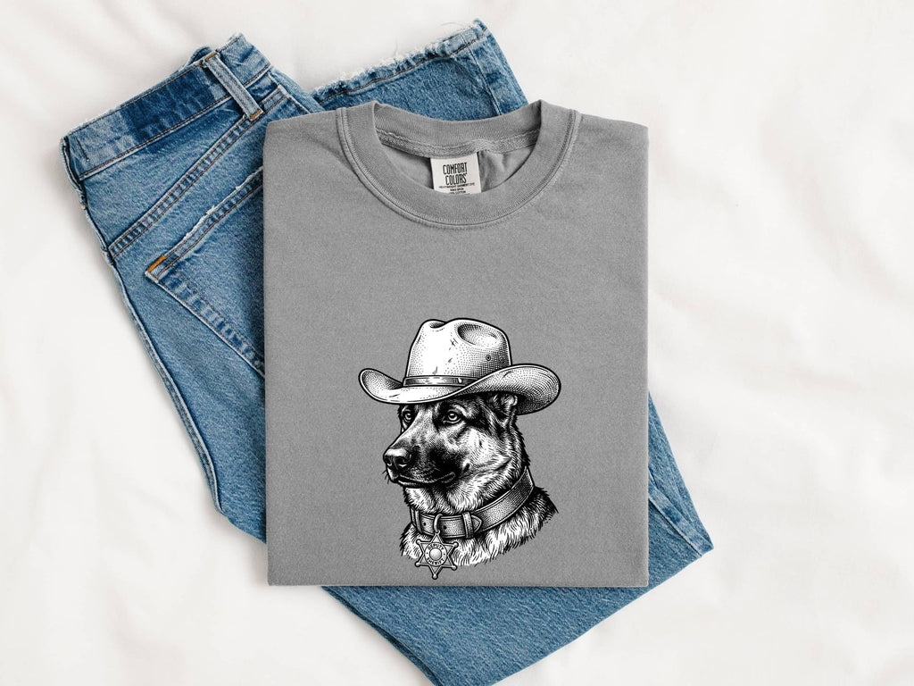 German Shepherd Cowboy T-Shirt – Western Dog Lover Tee