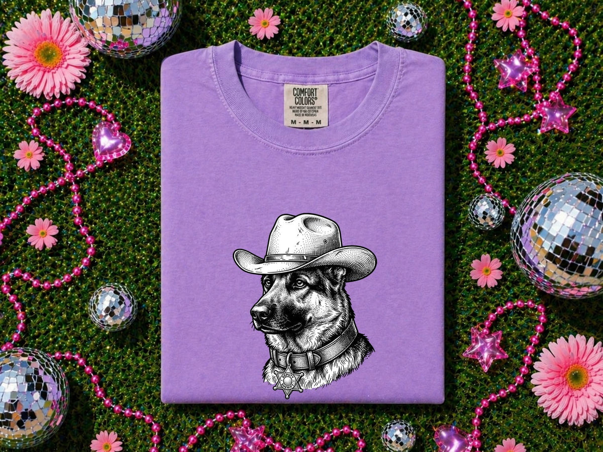 German Shepherd Cowboy T-Shirt – Western Dog Lover Tee