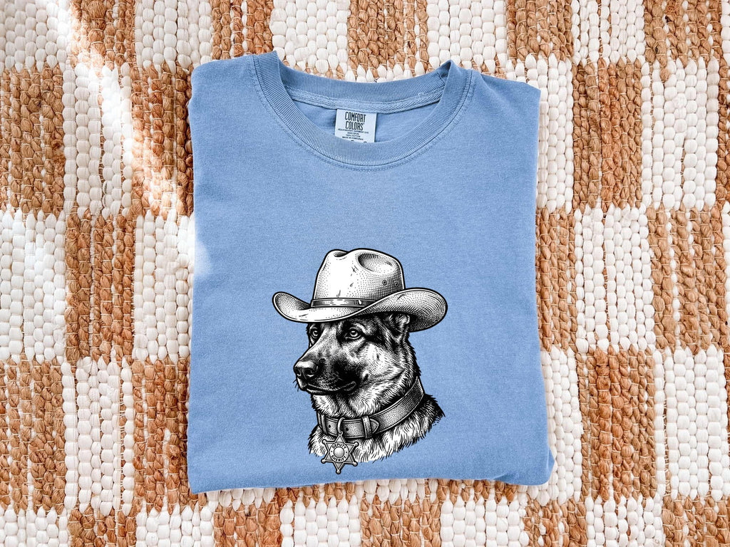 German Shepherd Cowboy T-Shirt – Western Dog Lover Tee