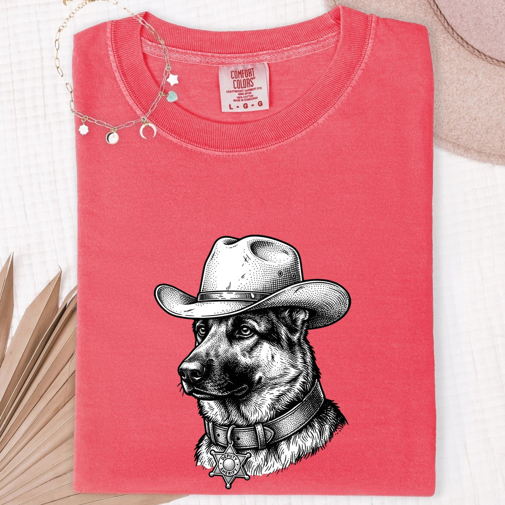 German Shepherd Cowboy T-Shirt – Western Dog Lover Tee