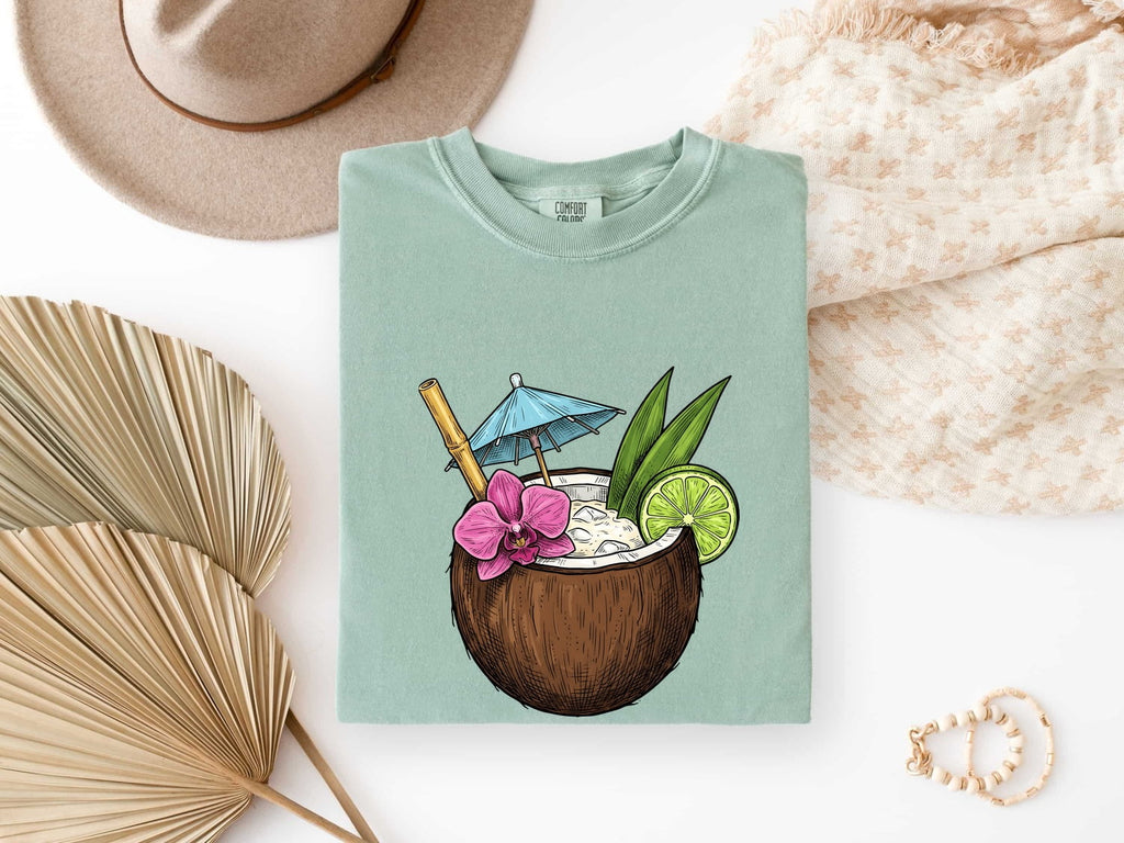 Tropical Coconut Drink T-Shirt – Island Vacation Tee