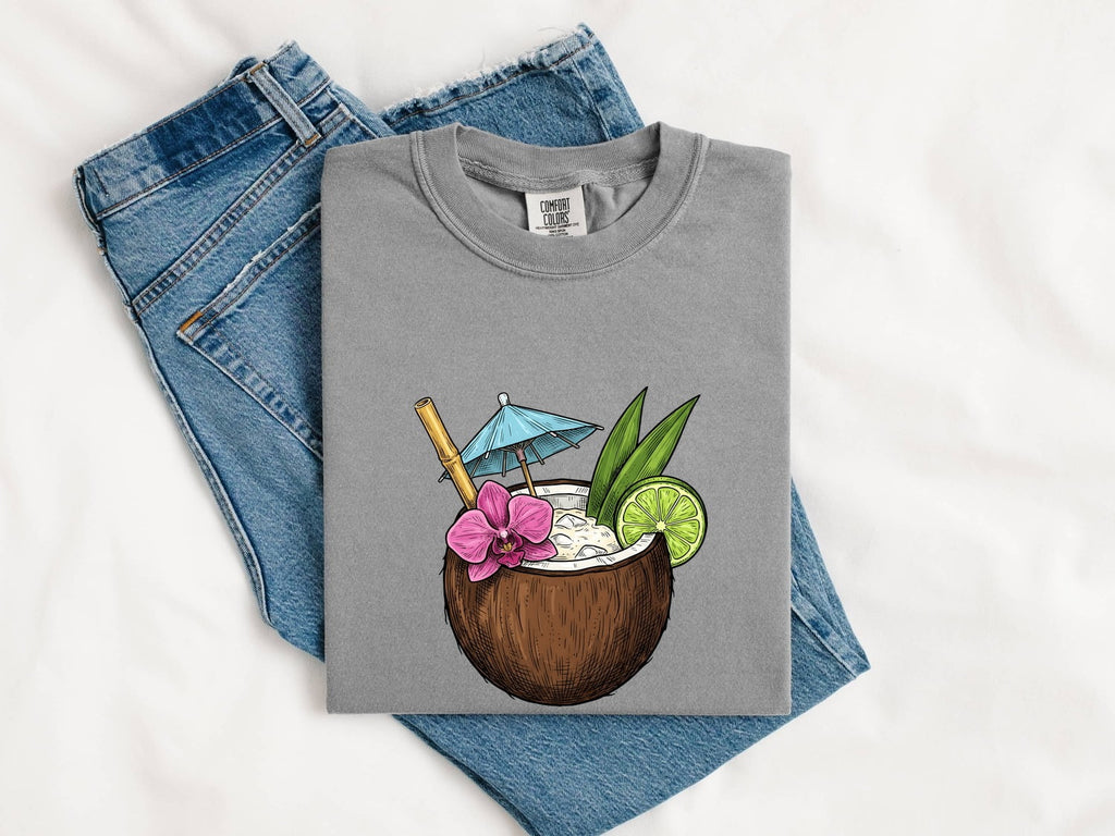 Tropical Coconut Drink T-Shirt – Island Vacation Tee