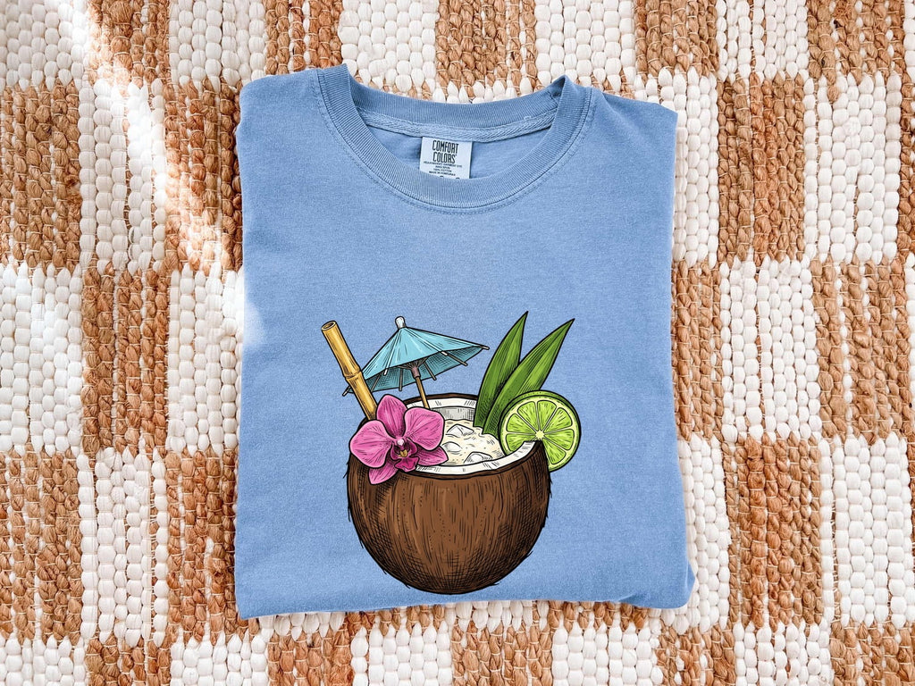 Tropical Coconut Drink T-Shirt – Island Vacation Tee