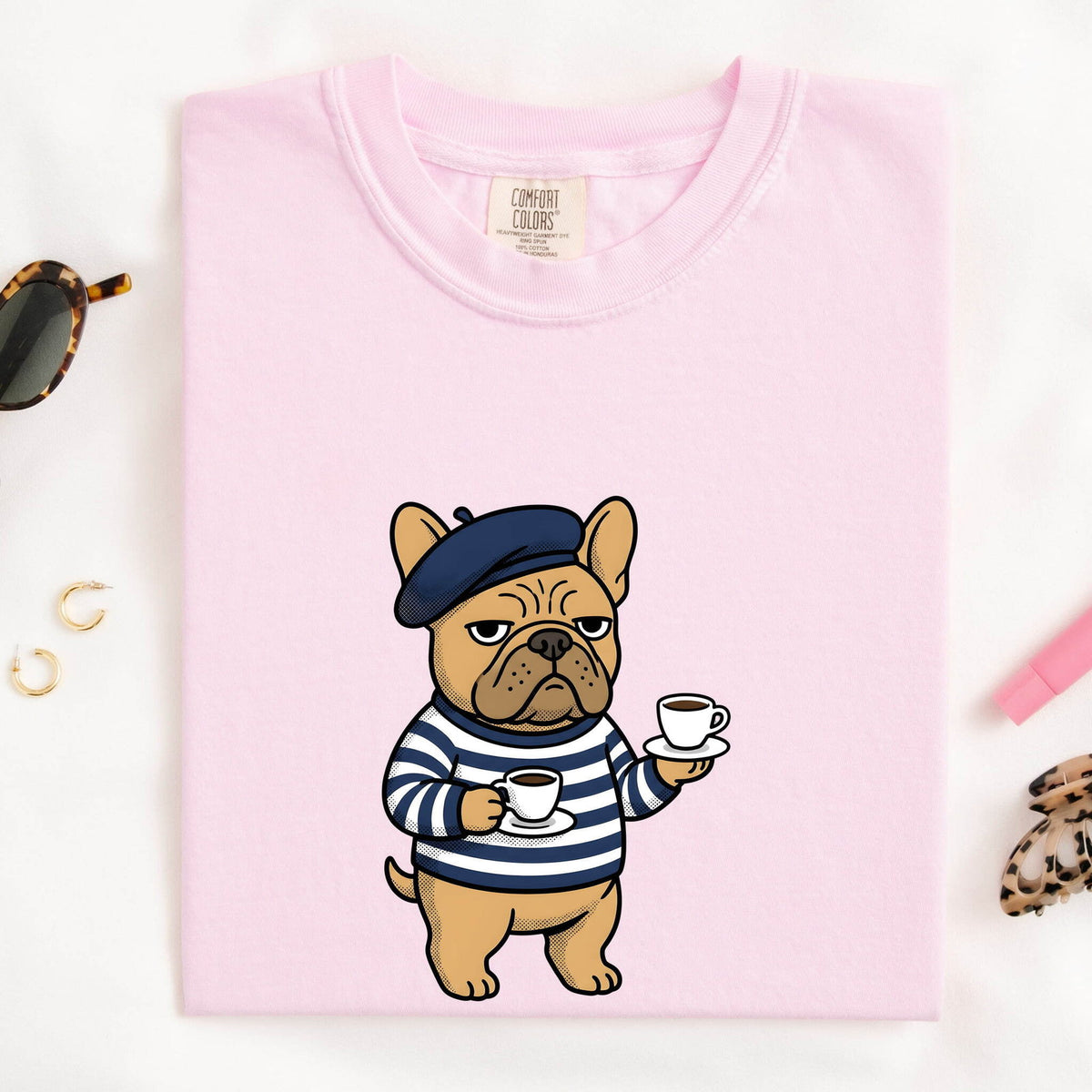 French Bulldog Coffee T-Shirt – Parisian Frenchie Tee