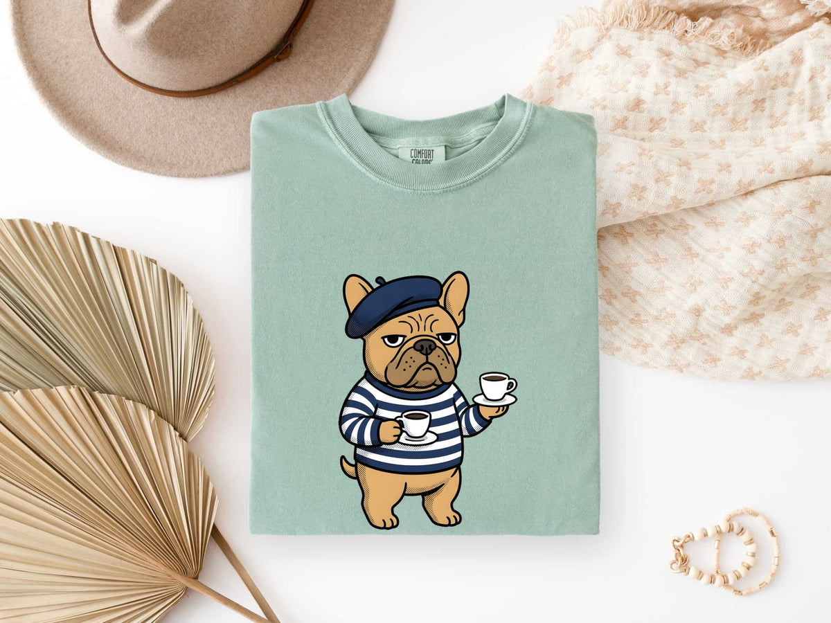 French Bulldog Coffee T-Shirt – Parisian Frenchie Tee