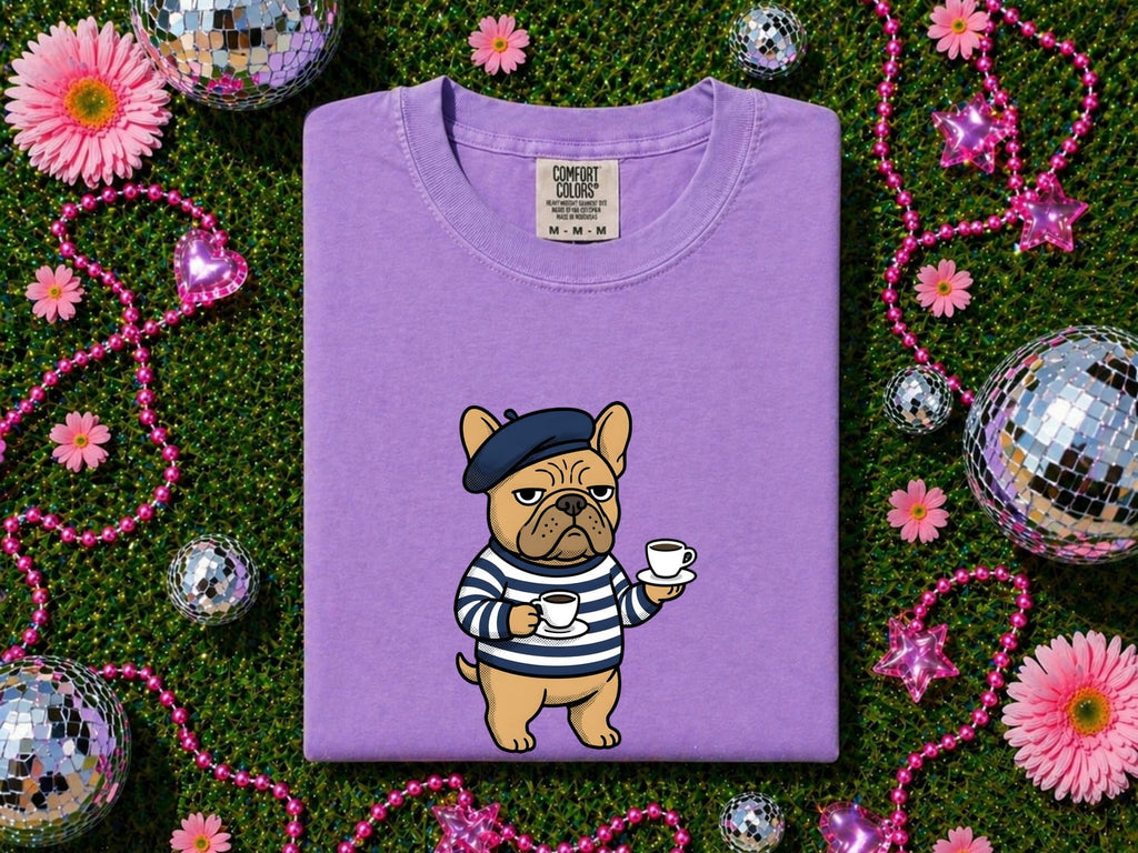 French Bulldog Coffee T-Shirt – Parisian Frenchie Tee