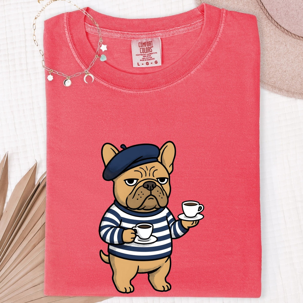 French Bulldog Coffee T-Shirt – Parisian Frenchie Tee
