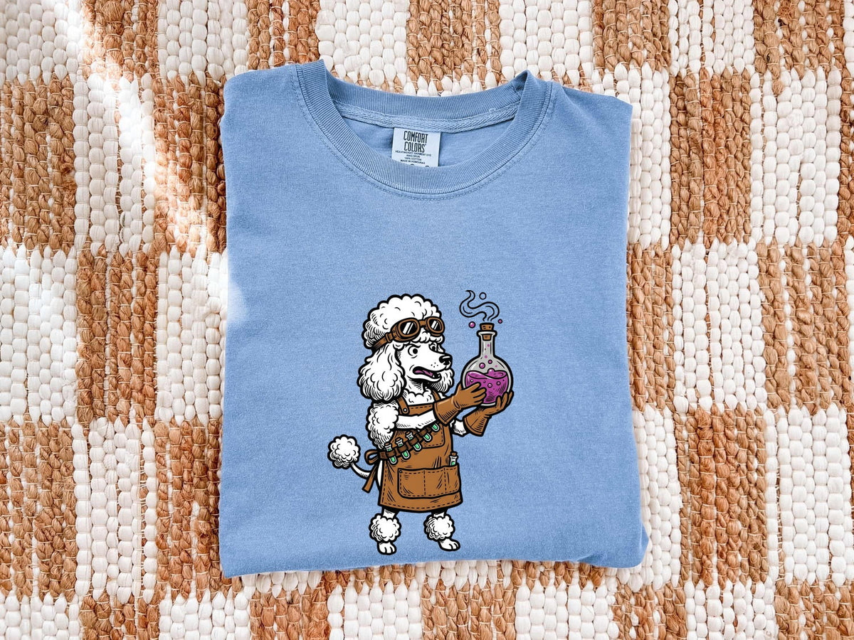 Poodle Scientist T-Shirt – Funny Chemistry Dog Tee