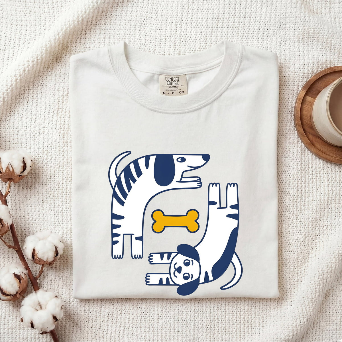 Cute Cartoon Dog & Bone T-Shirt – Funny Dog Lover Tee