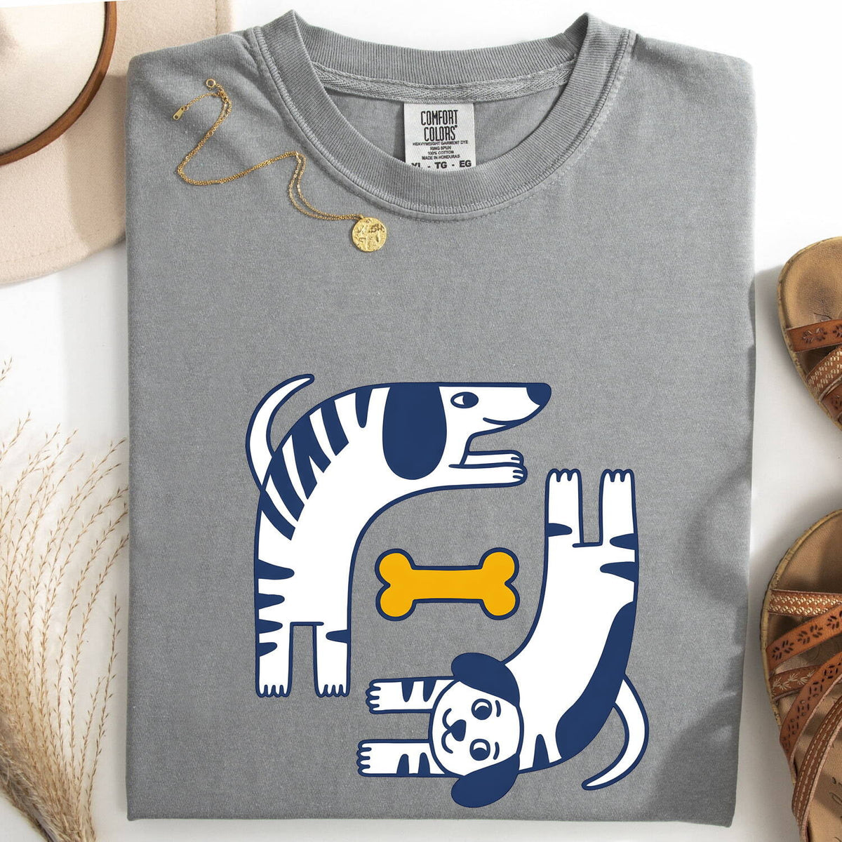 Cute Cartoon Dog & Bone T-Shirt – Funny Dog Lover Tee