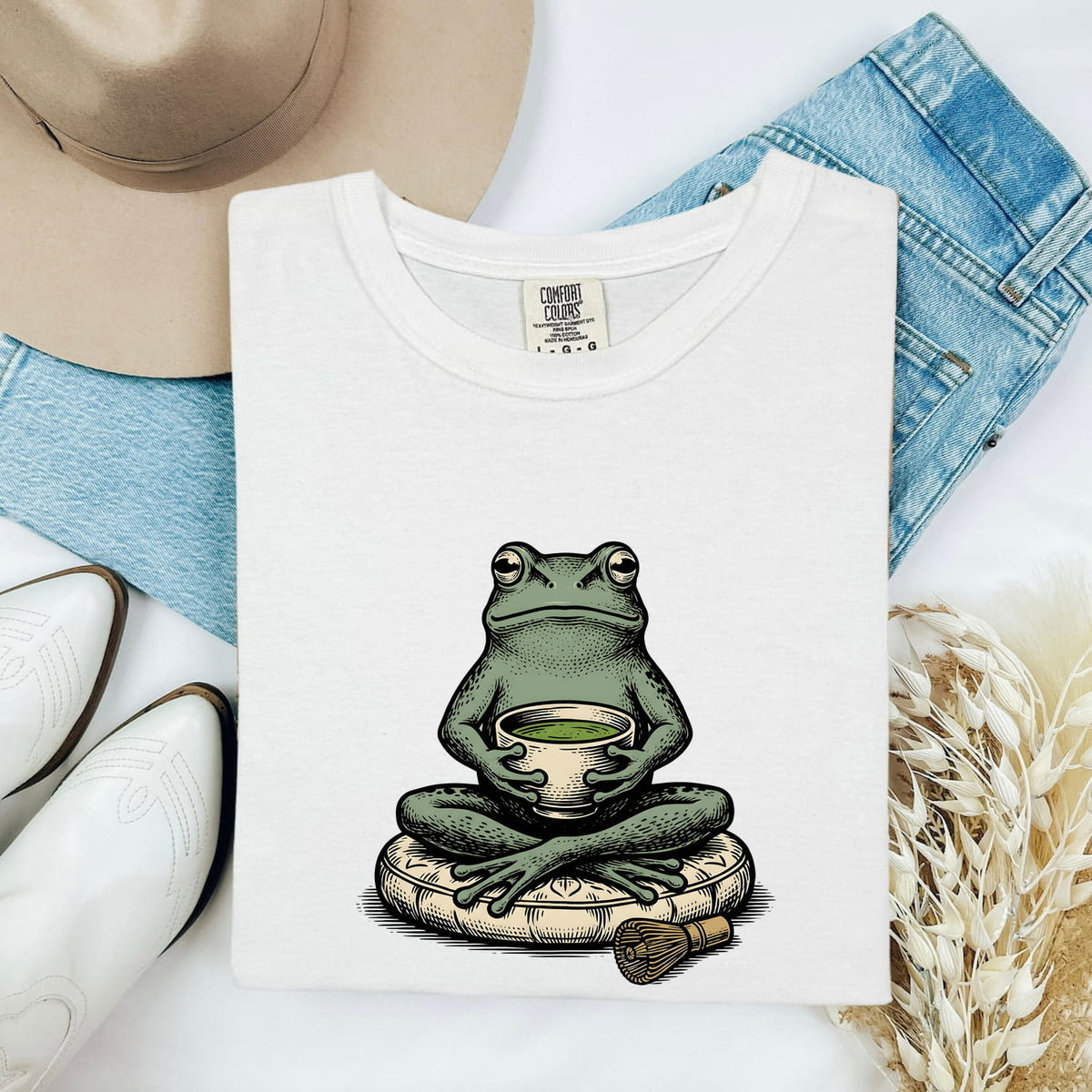 Frog Tea T-Shirt – Whimsical Cottagecore Toad & Teacup Tee