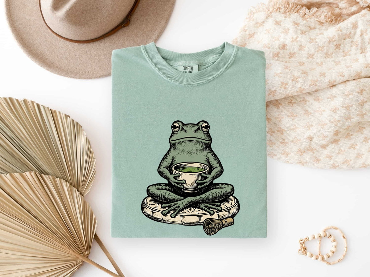 Frog Tea T-Shirt – Whimsical Cottagecore Toad & Teacup Tee