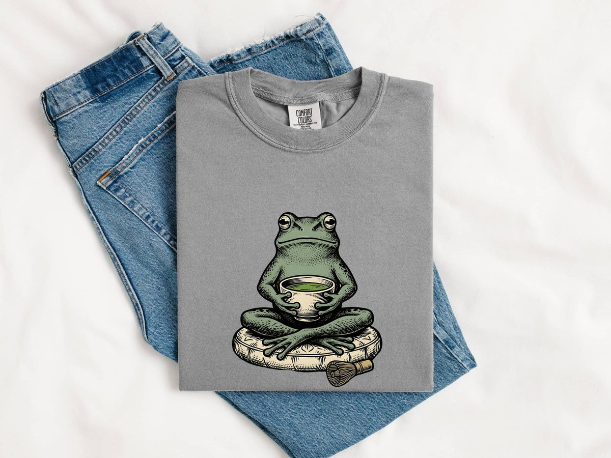 Frog Tea T-Shirt – Whimsical Cottagecore Toad & Teacup Tee