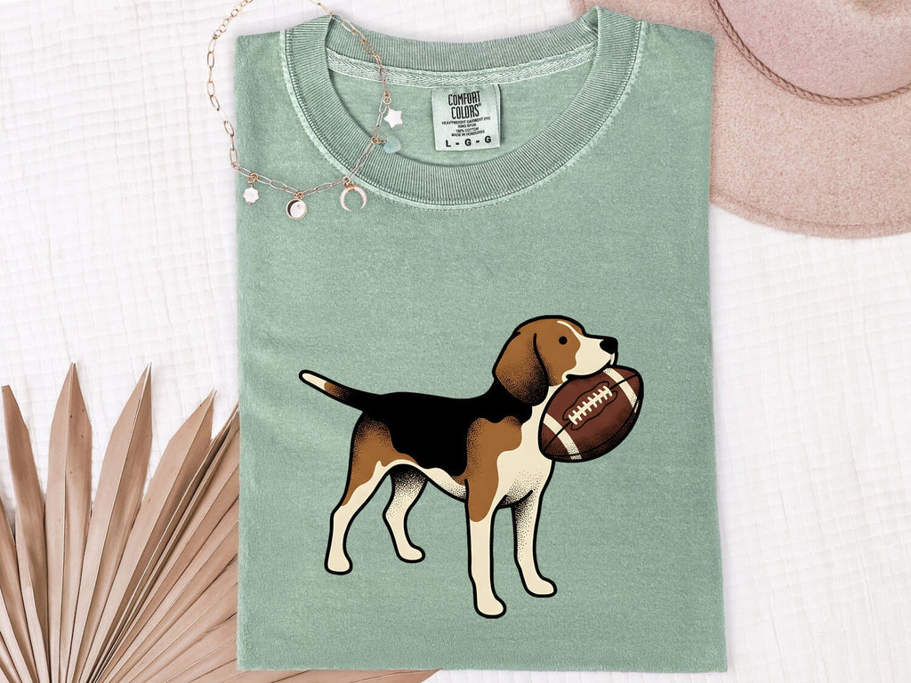 Beagle Football T-Shirt – Cute Game Day Dog Lover Tee