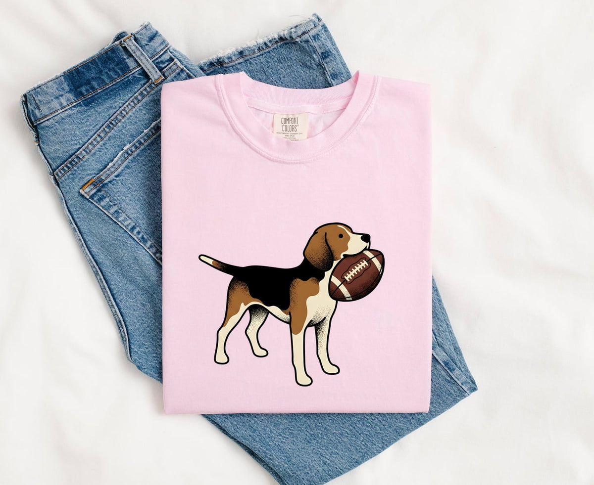 Beagle Football T-Shirt – Cute Game Day Dog Lover Tee