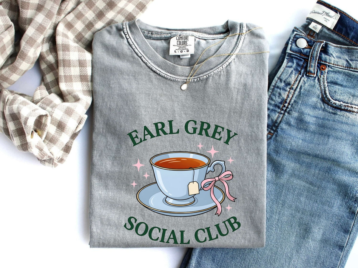 Earl Grey Social Club T-Shirt – Cute Vintage Tea Lover Tee