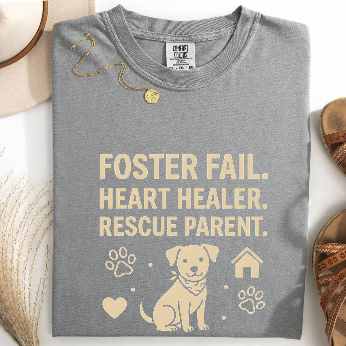 Foster Fail Heart Healer Rescue Dog Parent T-Shirt