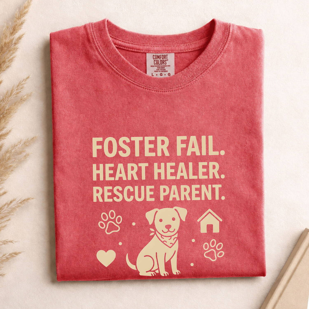 Foster Fail Heart Healer Rescue Dog Parent T-Shirt