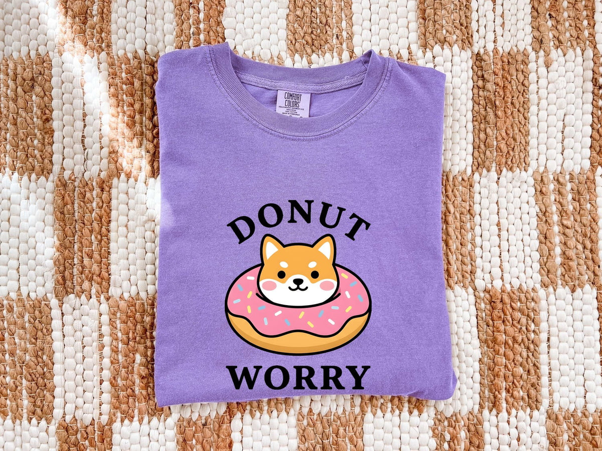 Shiba Inu Donut Worry T-Shirt – Cute Funny Dog Tee
