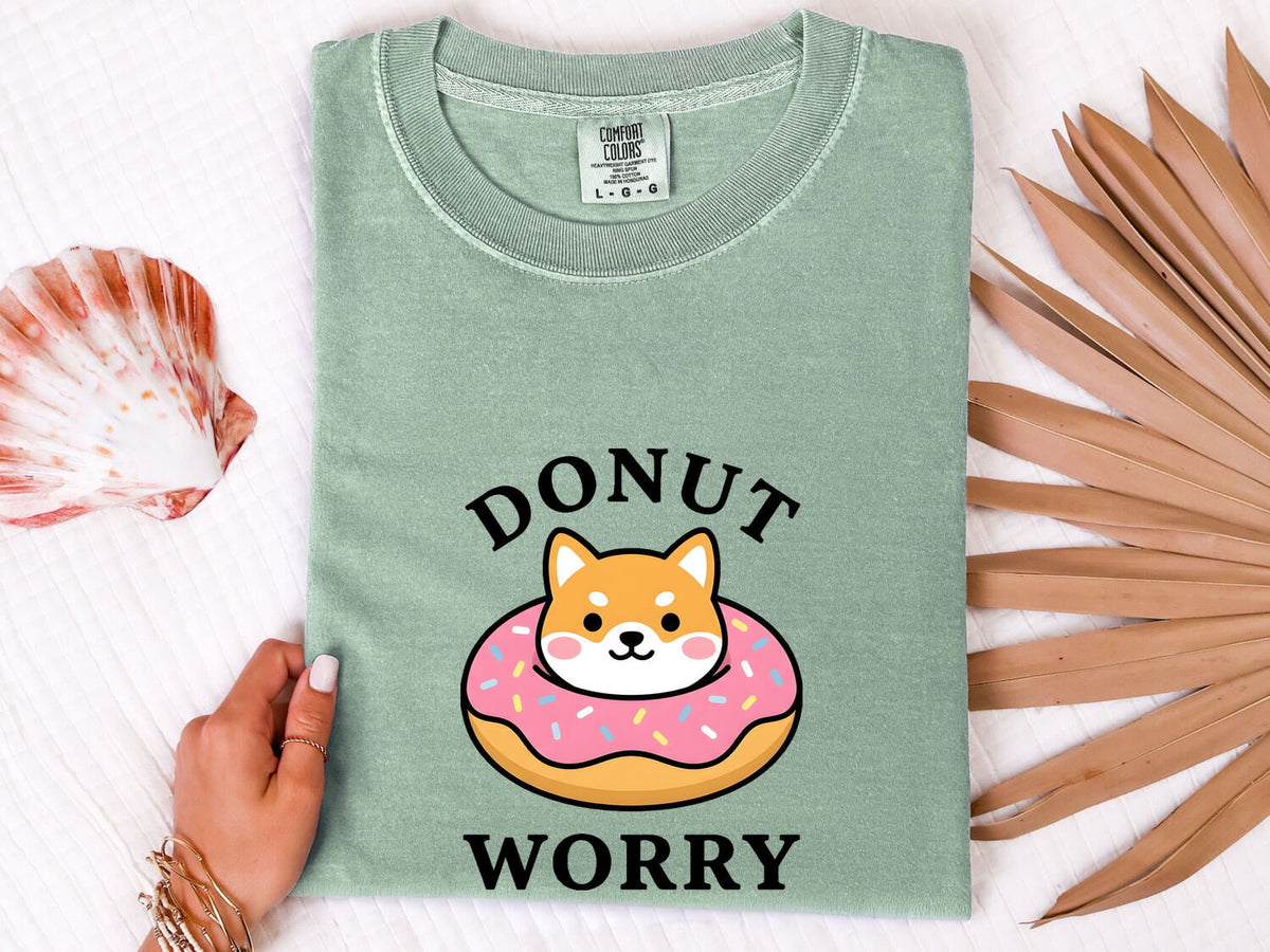 Shiba Inu Donut Worry T-Shirt – Cute Funny Dog Tee