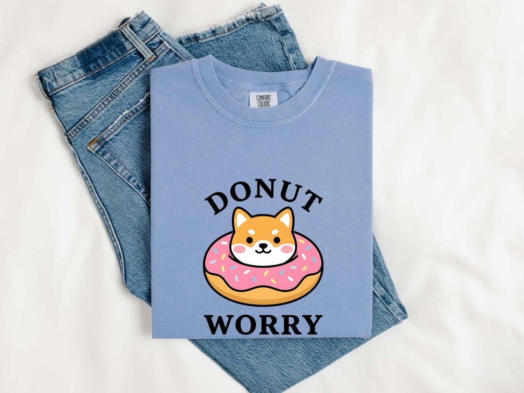 Shiba Inu Donut Worry T-Shirt – Cute Funny Dog Tee