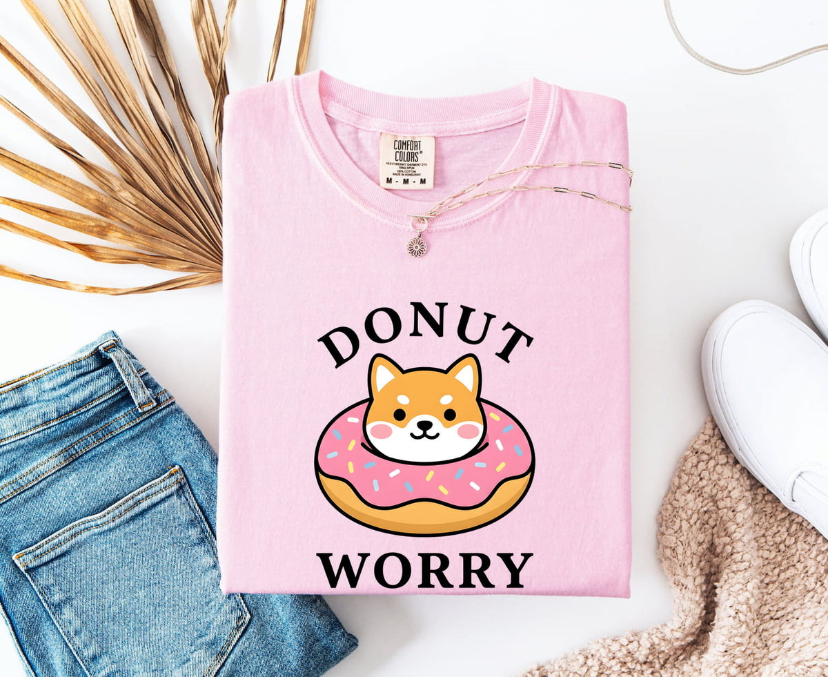 Shiba Inu Donut Worry T-Shirt – Cute Funny Dog Tee