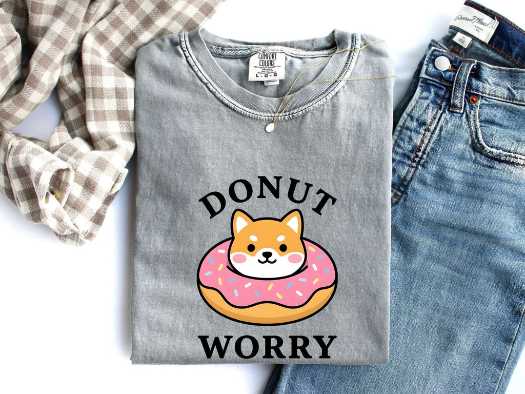 Shiba Inu Donut Worry T-Shirt – Cute Funny Dog Tee