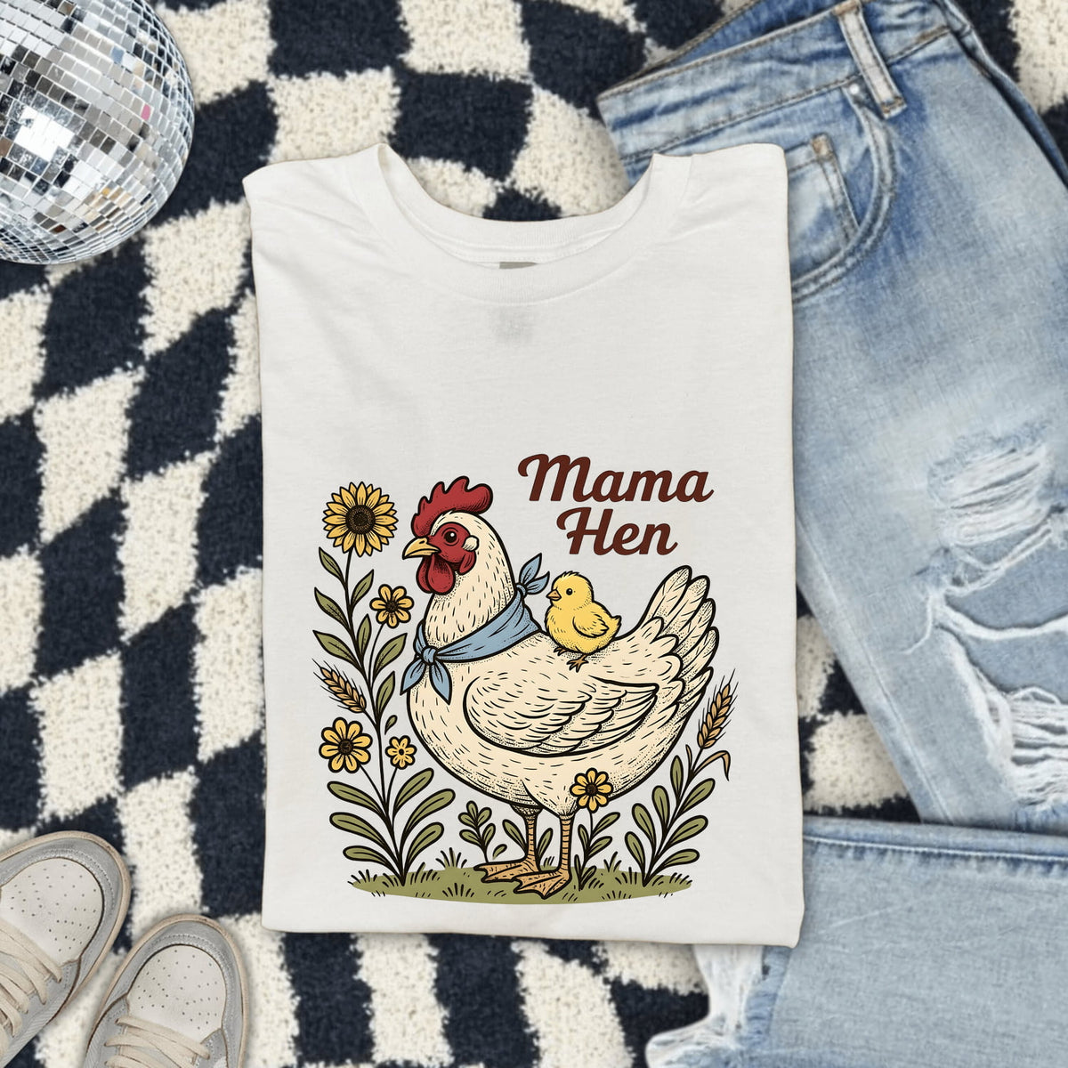 Mama Hen Shirt – Cute Chicken Mom Farmhouse Tee