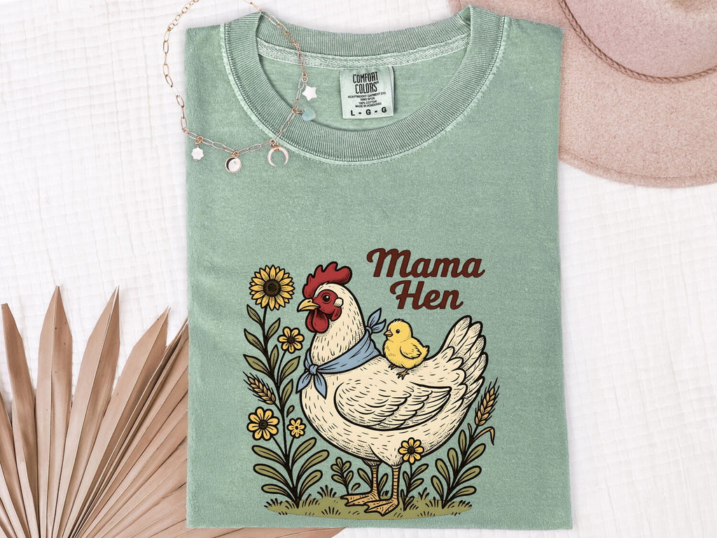 Mama Hen Shirt – Cute Chicken Mom Farmhouse Tee