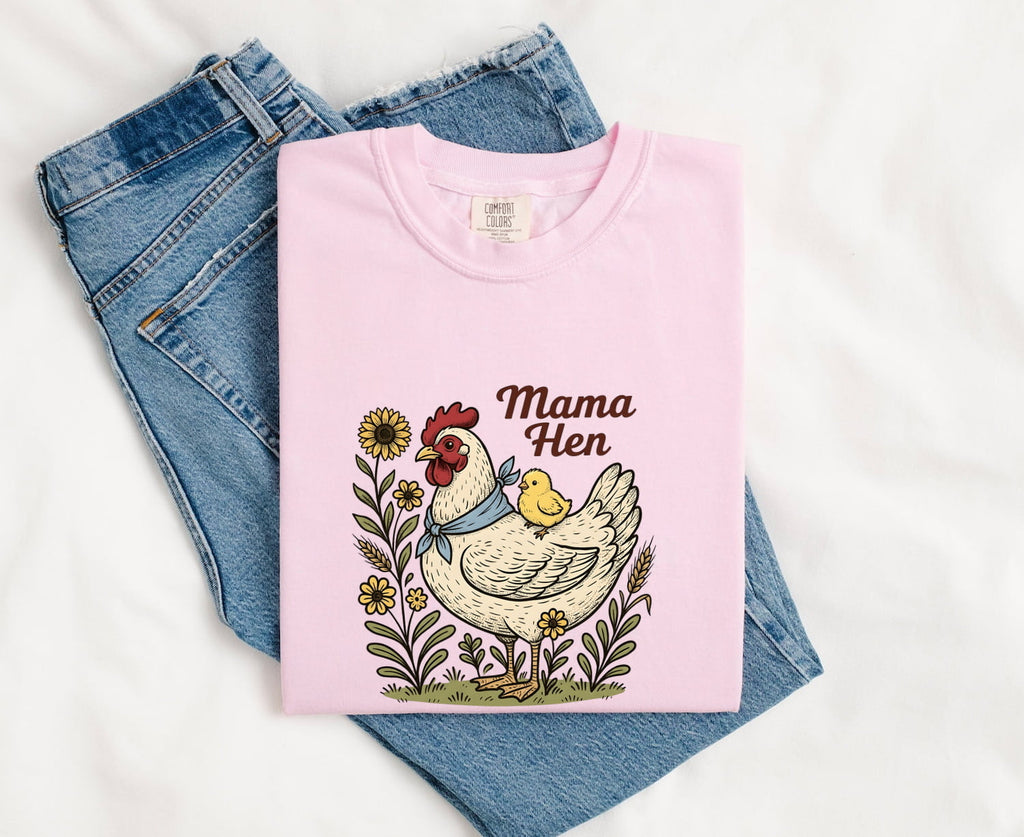 Mama Hen Shirt – Cute Chicken Mom Farmhouse Tee