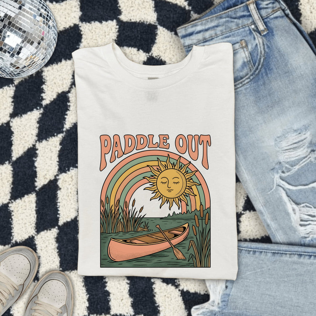 Paddle Out Kayaking Shirt – Retro Lake Adventure Graphic Tee