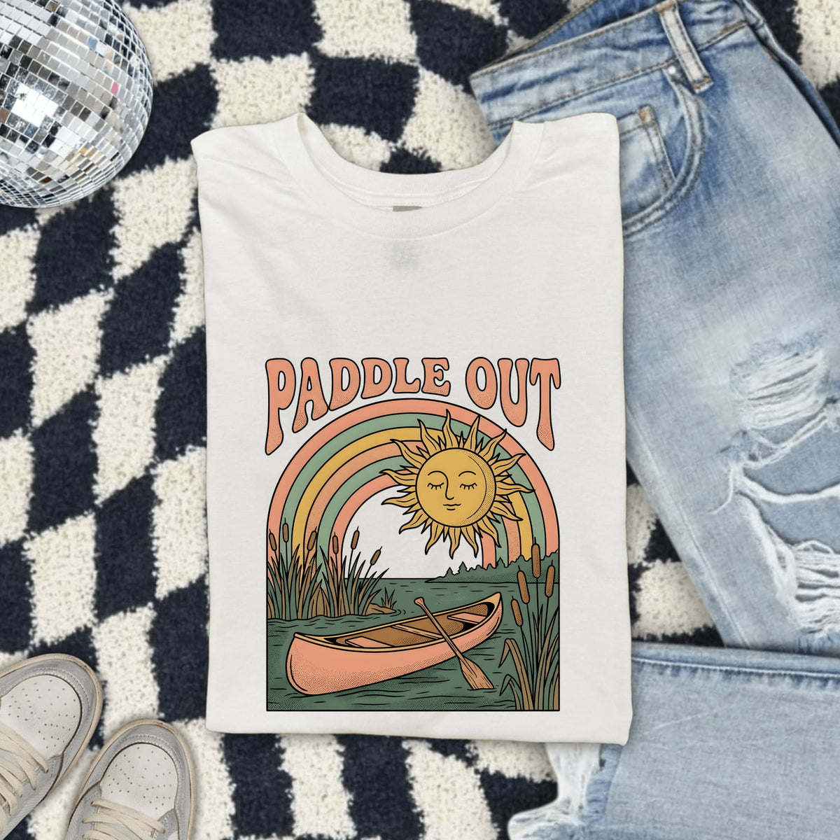 Paddle Out Kayaking Shirt – Retro Lake Adventure Graphic Tee