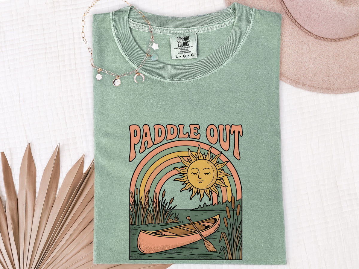 Paddle Out Kayaking Shirt – Retro Lake Adventure Graphic Tee