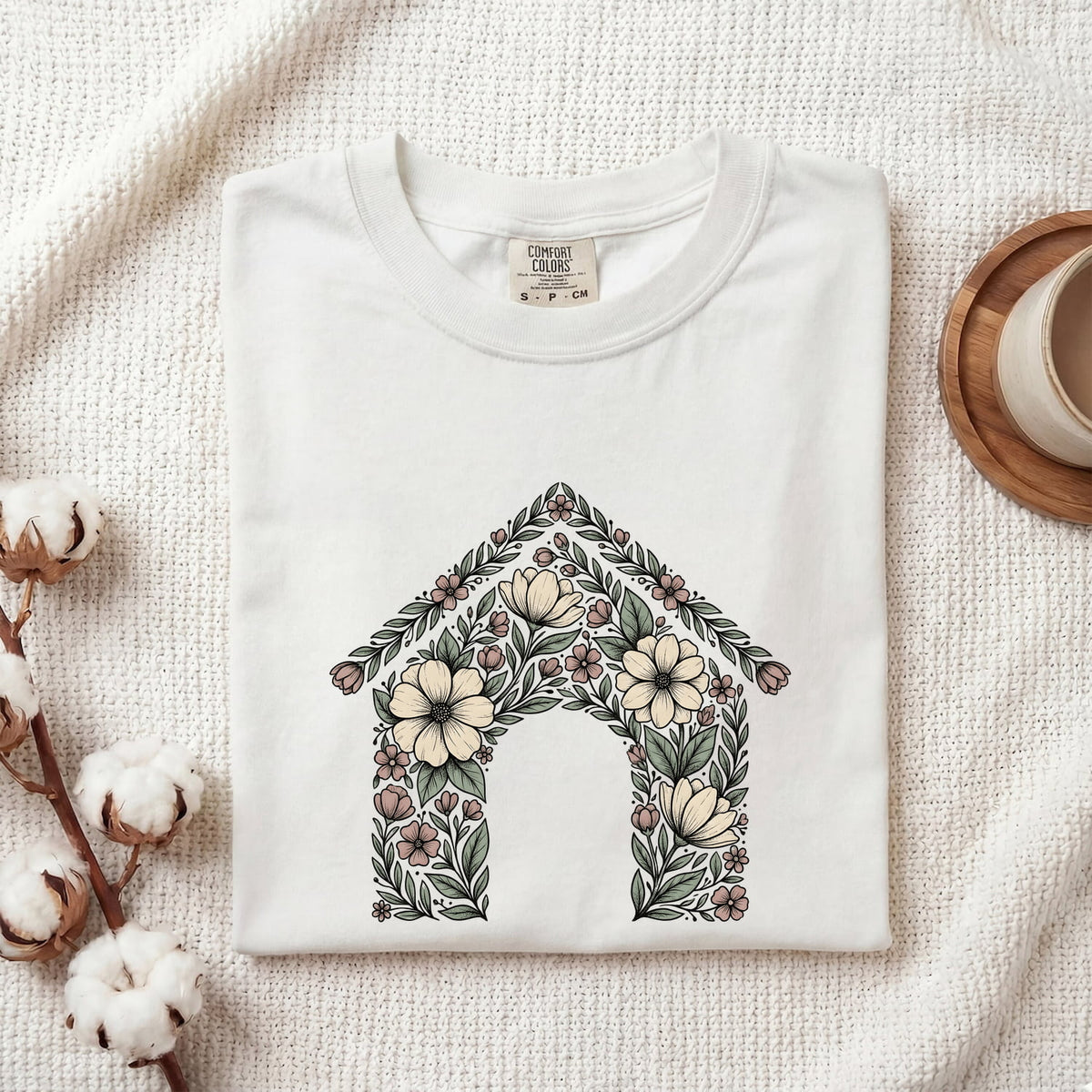 Floral Doghouse Shirt – Botanical Dog Lover Graphic Tee