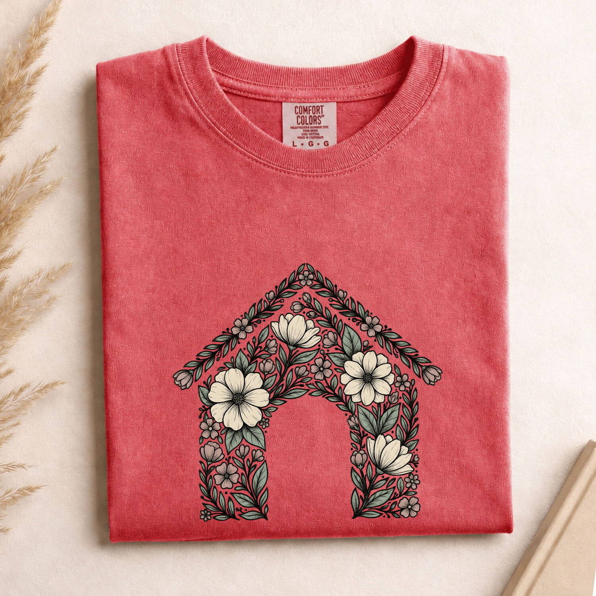 Floral Doghouse Shirt – Botanical Dog Lover Graphic Tee