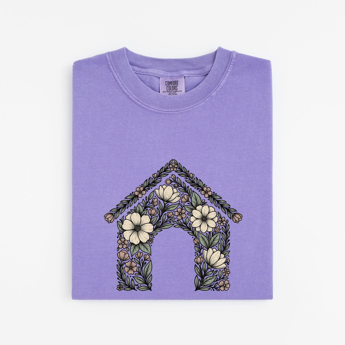 Floral Doghouse Shirt – Botanical Dog Lover Graphic Tee