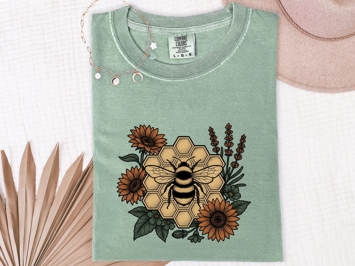 Bees, Botanicals & Breezes Shirt – Vintage Bee Graphic Tee