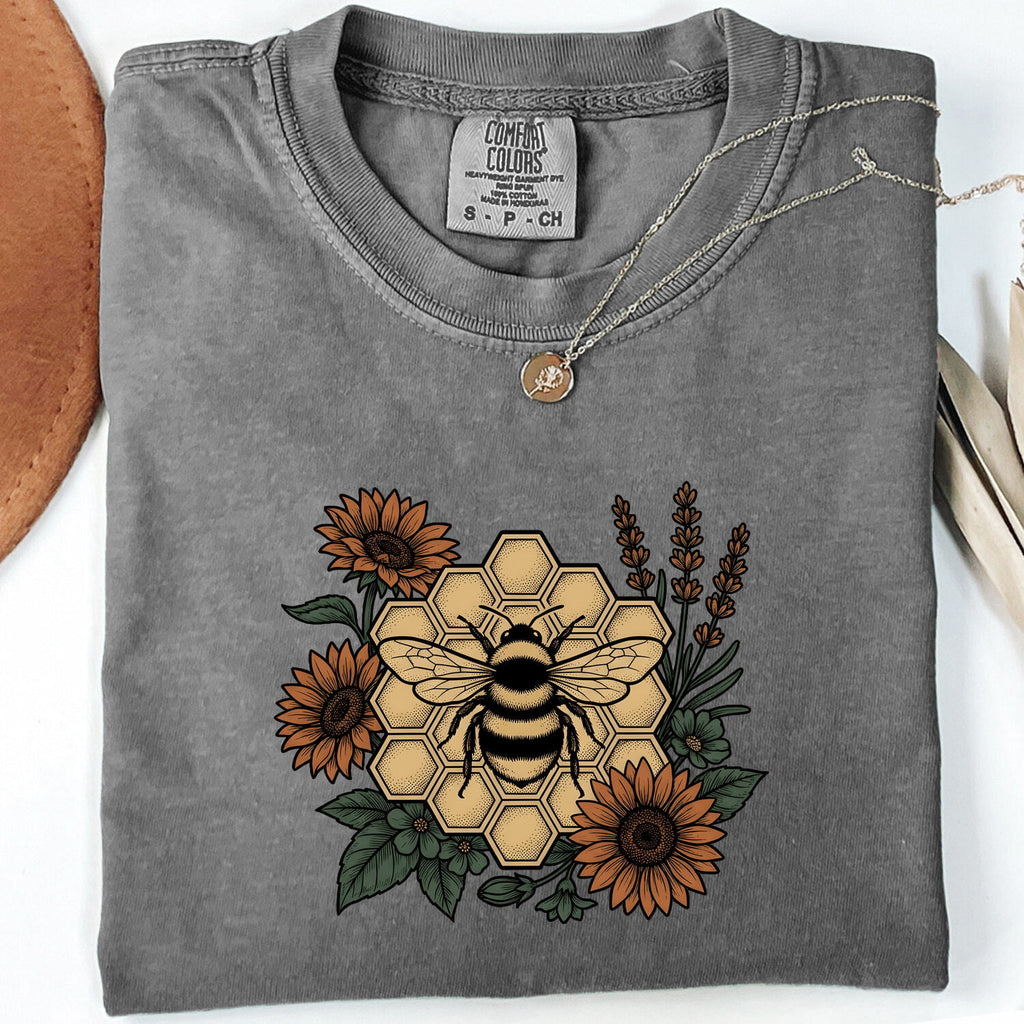Bees, Botanicals & Breezes Shirt – Vintage Bee Graphic Tee