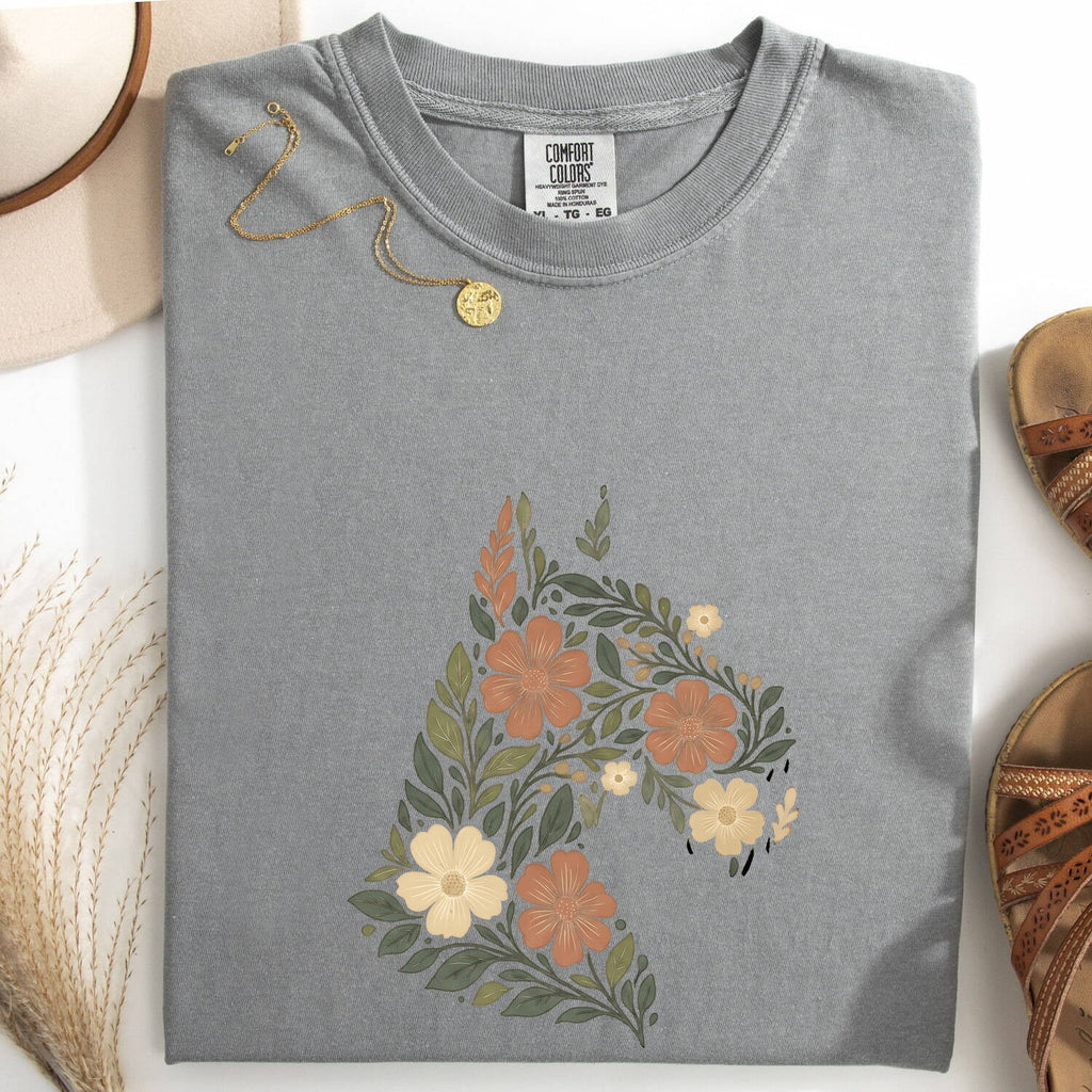 Floral Schnauzer Shirt – Botanical Dog Graphic Tee