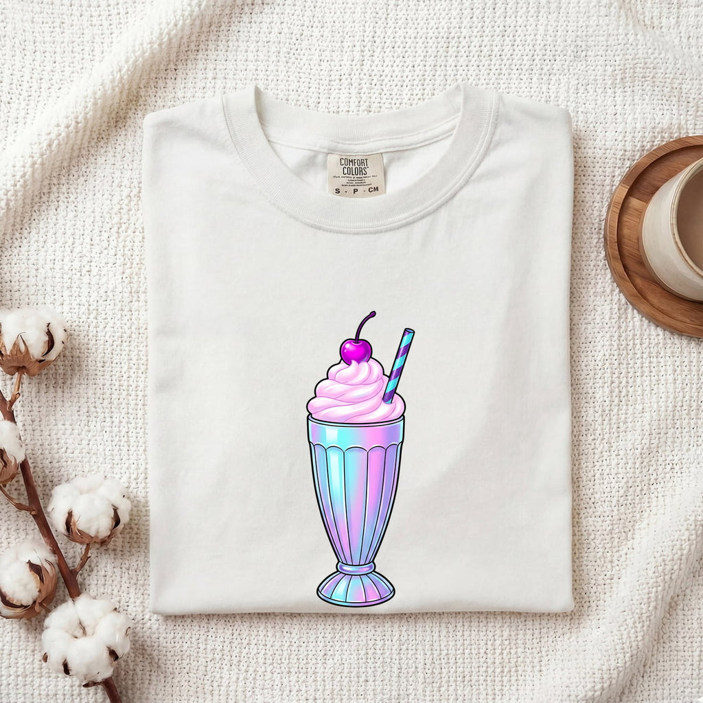 Retro Milkshake Shirt – Cute Pastel Dessert Graphic Tee