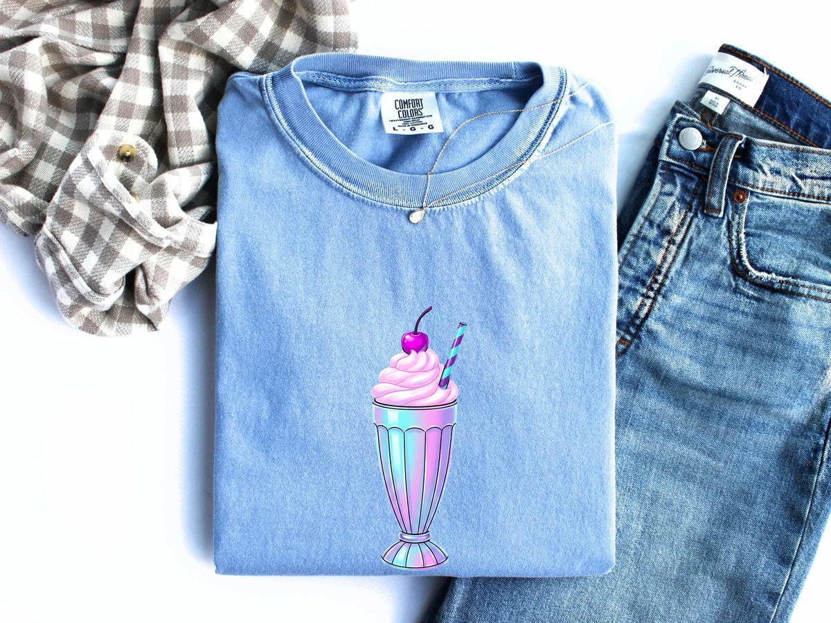 Retro Milkshake Shirt – Cute Pastel Dessert Graphic Tee