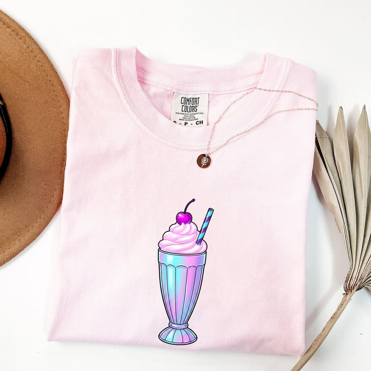 Retro Milkshake Shirt – Cute Pastel Dessert Graphic Tee