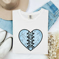 Stitched Heart Shirt – Distressed Blue Heart Graphic Tee