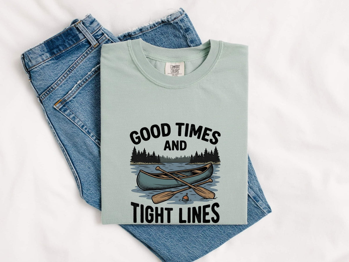 Good Times and Tight Lines Shirt – Retro Canoe Fishing Tee