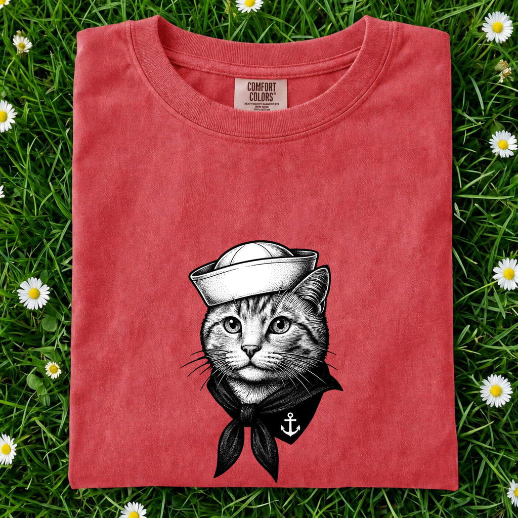 Vintage Sailor Cat Shirt – Nautical Cat Graphic Tee