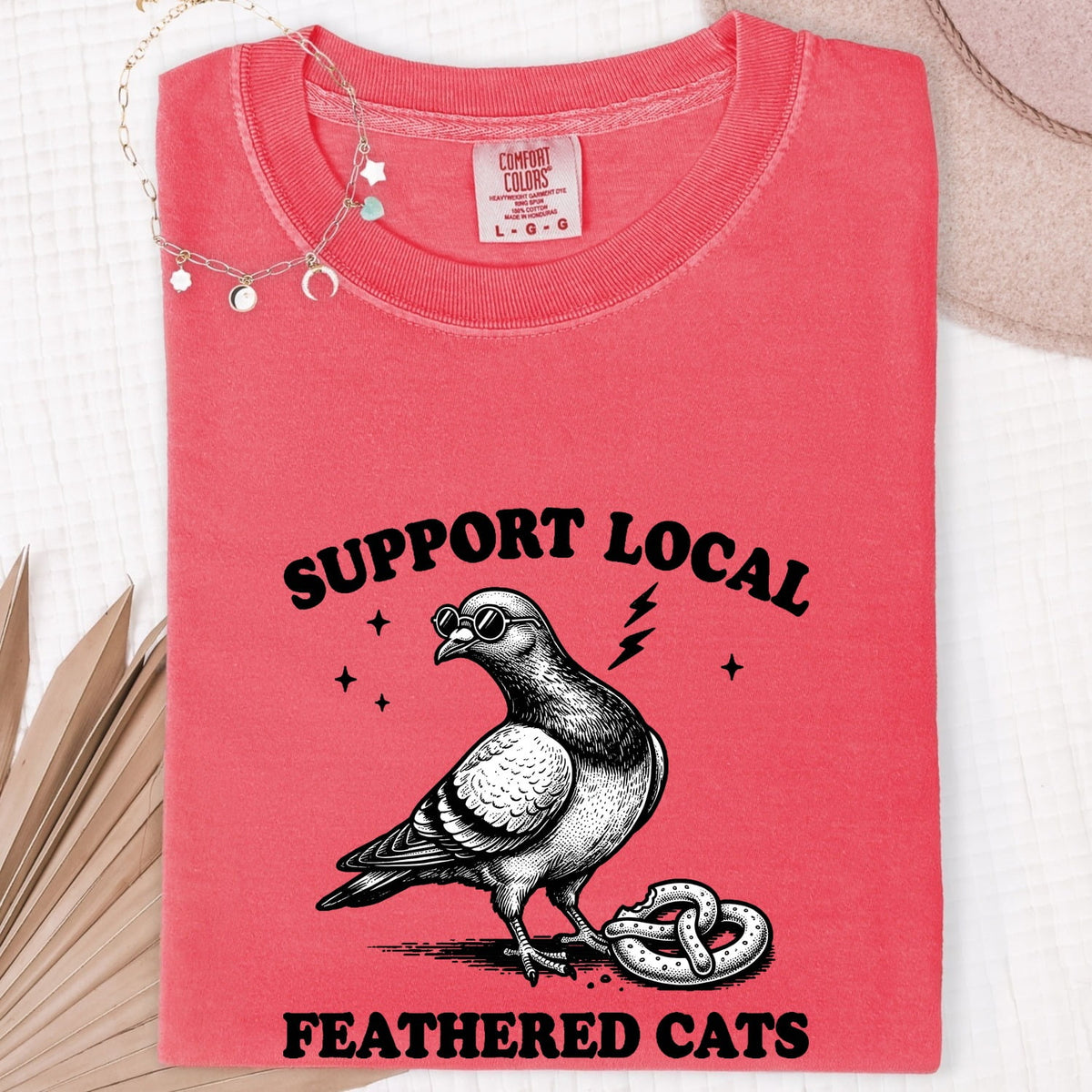 Support Local Feathered Cats Shirt – Funny Vintage Pigeon Tee