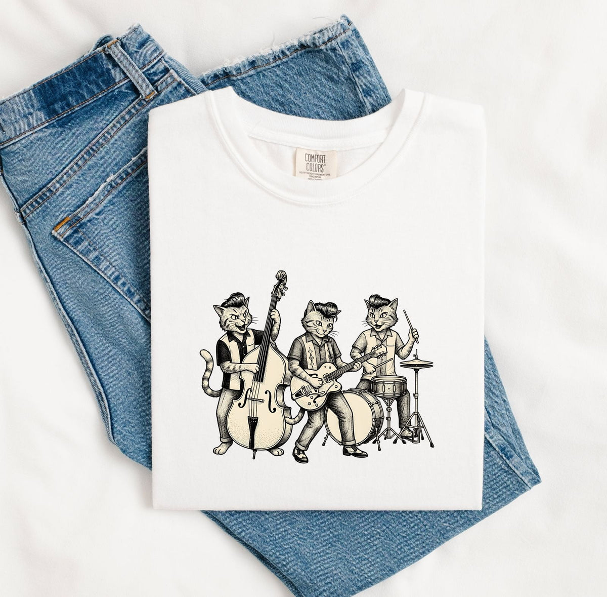 Jazz Cats Band Shirt – Vintage Musical Cats Graphic Tee